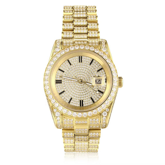 The Executive Moissanite Watch | 16c | 14k Yellow Gold | D-Color Stone