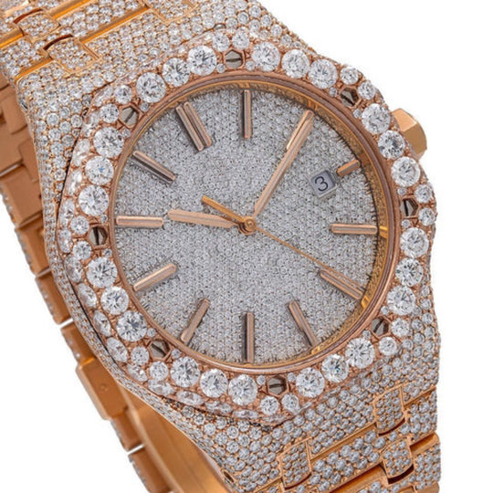 Iceborn Moissanite Watch | 16c | 14k Rose Gold | D-Color Stone