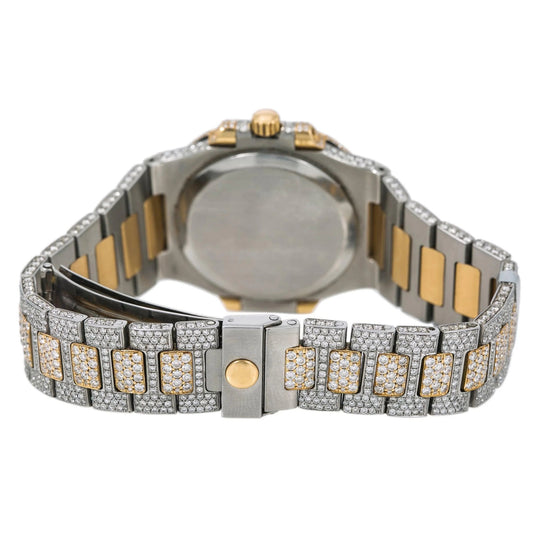 Frostwave Moissanite Watch | 16c | 14k Two Tone Yellow & White Gold | D-Color Stone