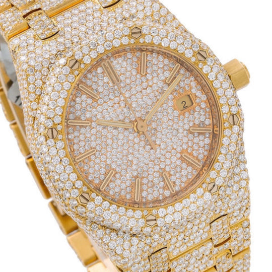 Iceborn Moissanite Watch | 16c | 14k Yellow Gold | D-Color Stone