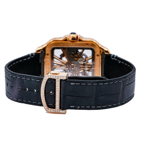 Bust Down Skeleton Moissanite Watch | 16c | 14k Rose Gold | D-Color Stone
