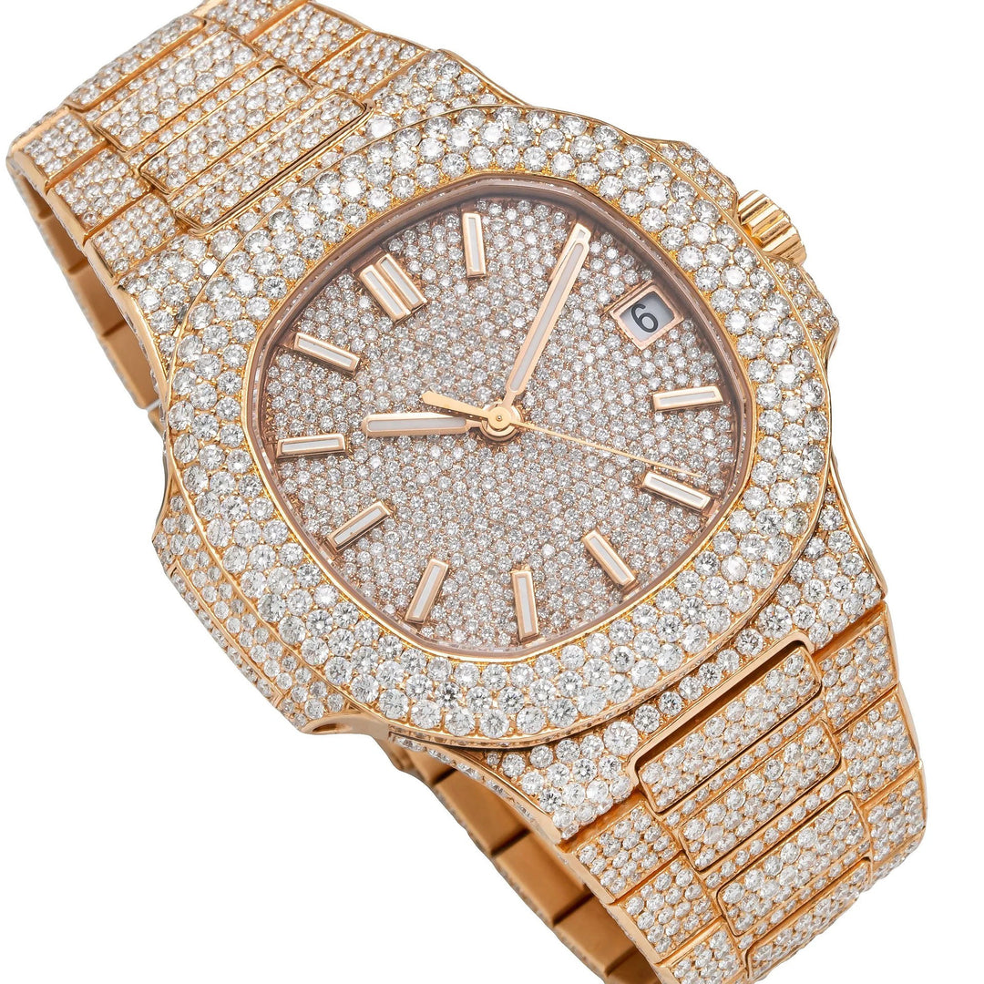 Frostwave Moissanite Watch | 16c | 14k Rose Gold | D-Color Stone