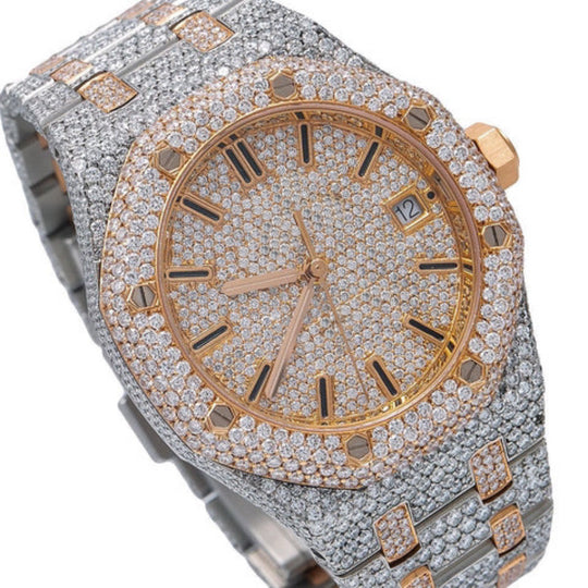 Iceborn Moissanite Watch | 16c | 14k White & Rose Gold | D-Color Stone