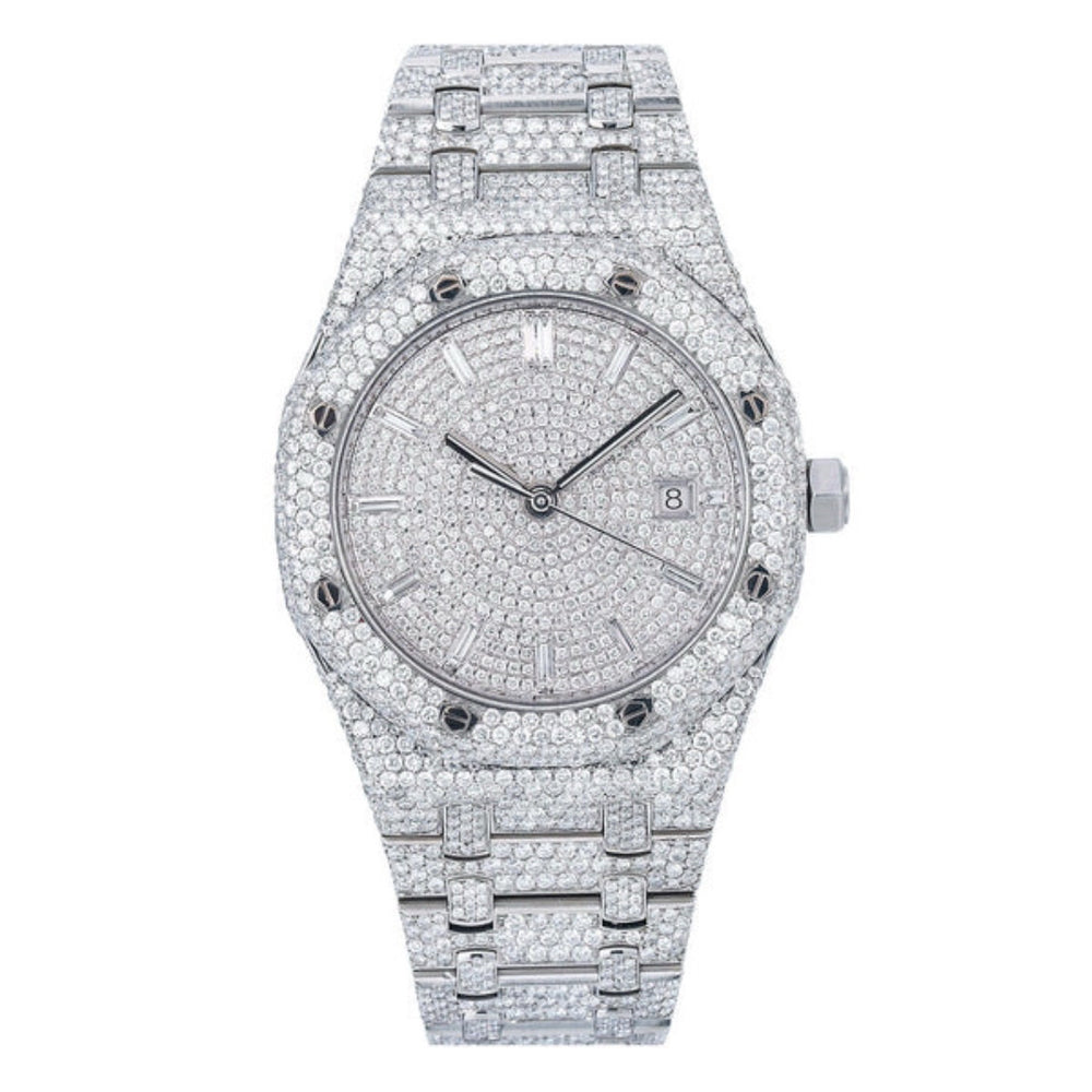 Iceborn Moissanite Watch | 16c | 14k White Gold | D-Color Stone