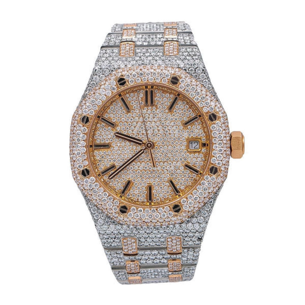 Iceborn Moissanite Watch | 16c | 14k White & Rose Gold | D-Color Stone