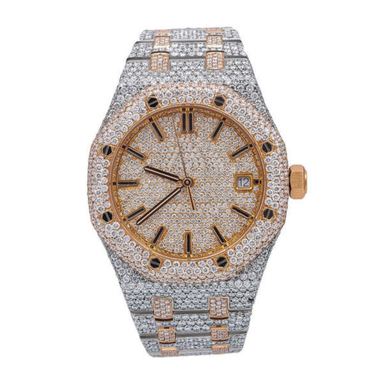 Iceborn Moissanite Watch | 16c | 14k White & Rose Gold | D-Color Stone