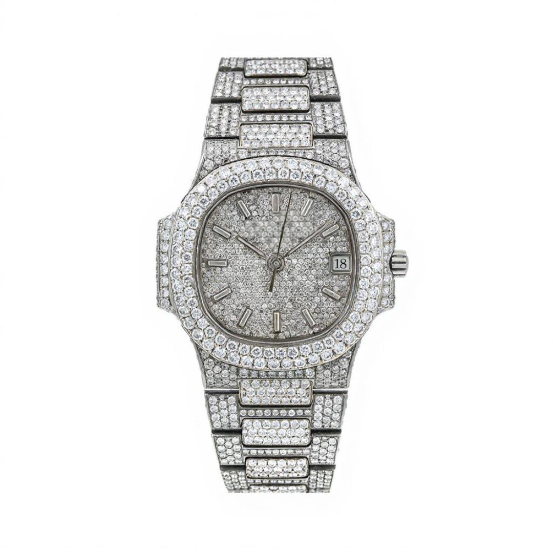 Frostwave Moissanite Watch | 16c | 14k White Gold | D-Color Stone