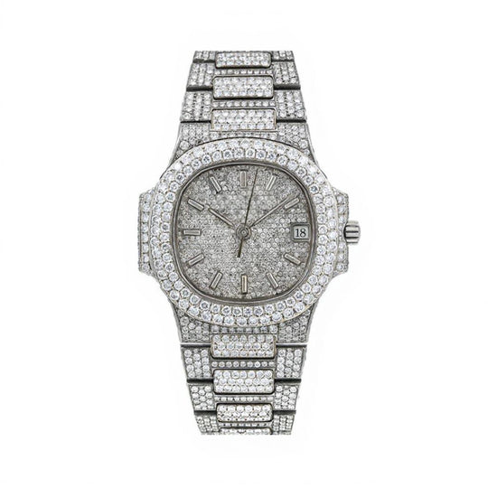 Frostwave Moissanite Watch | 16c | 14k White Gold | D-Color Stone