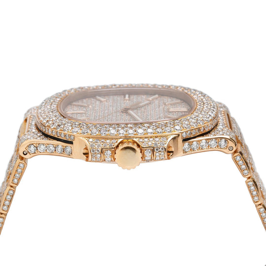 Frostwave Moissanite Watch | 16c | 14k Rose Gold | D-Color Stone