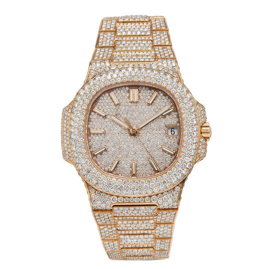Frostwave Moissanite Watch | 16c | 14k Rose Gold | D-Color Stone
