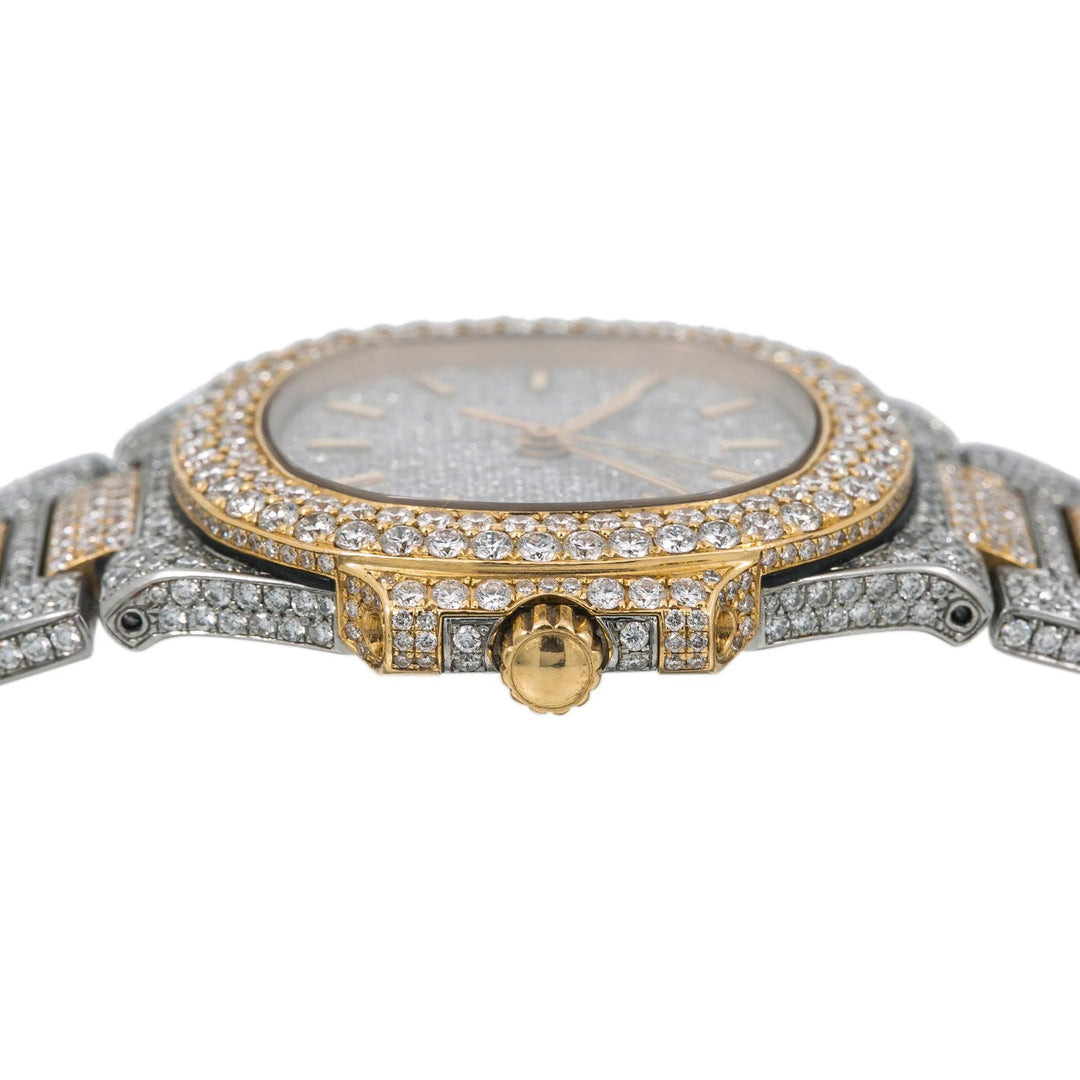 Frostwave Moissanite Watch | 16c | 14k Two Tone Yellow & White Gold | D-Color Stone
