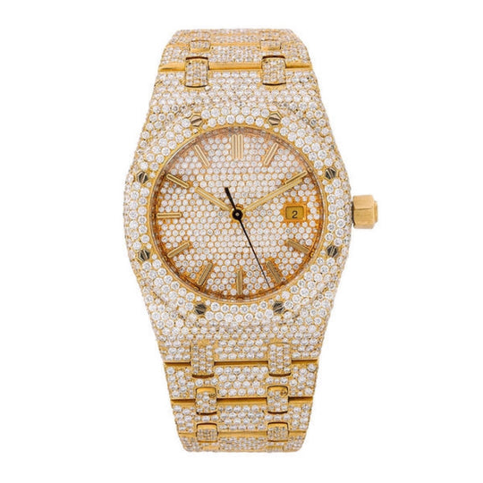 Iceborn Moissanite Watch | 16c | 14k Yellow Gold | D-Color Stone