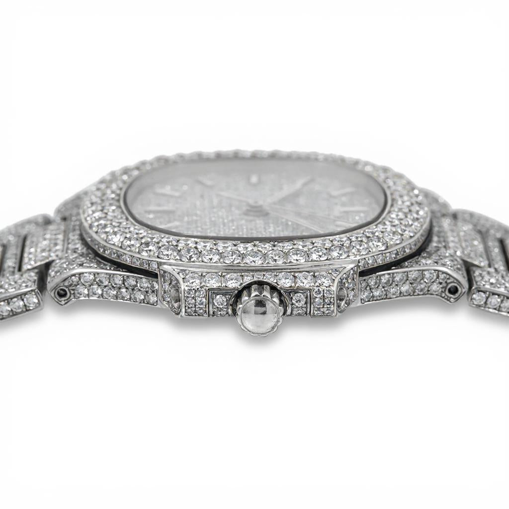 Frostwave Moissanite Watch | 16c | 14k White Gold | D-Color Stone