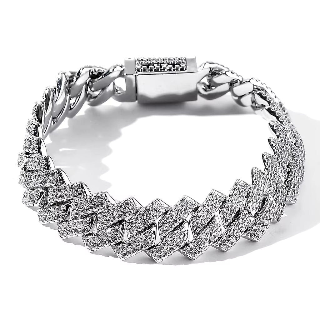 MOISSANITE CUBAN LINK BRACELETS  - 925 STERLING SILVER - D COLOR, VVS1 CLARITY 6MM-10MM