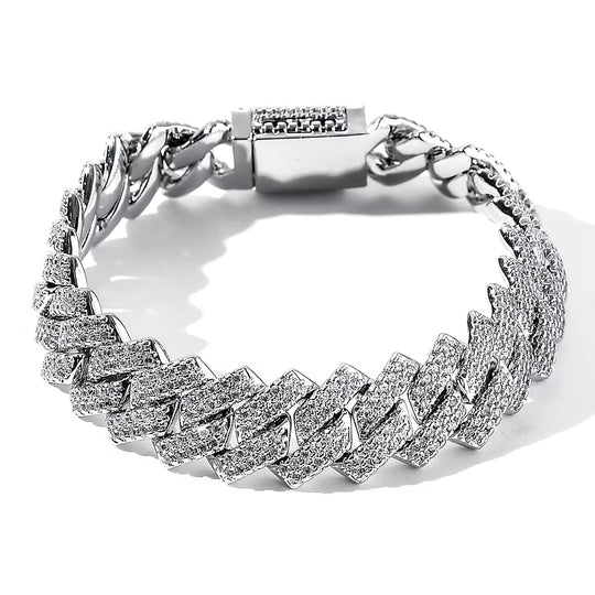 MOISSANITE CUBAN LINK BRACELETS  - 925 STERLING SILVER - D COLOR, VVS1 CLARITY 6MM-10MM