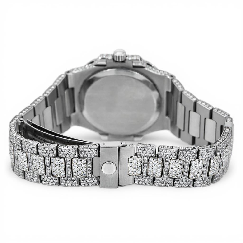 Frostwave Moissanite Watch | 16c | 14k White Gold | D-Color Stone
