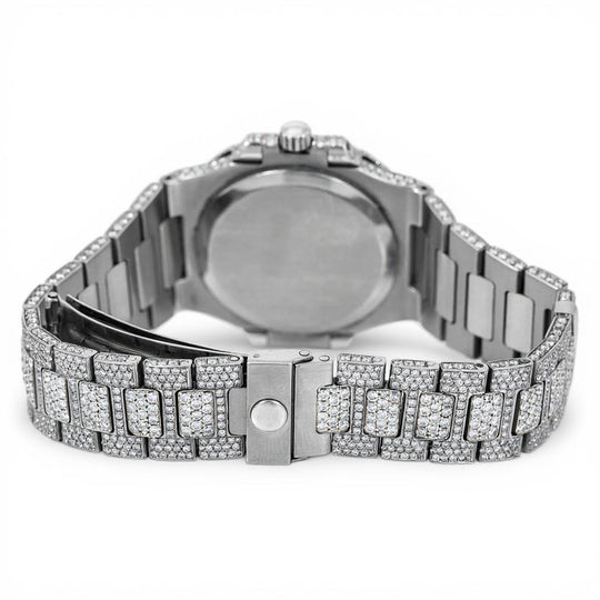 Frostwave Moissanite Watch | 16c | 14k White Gold | D-Color Stone