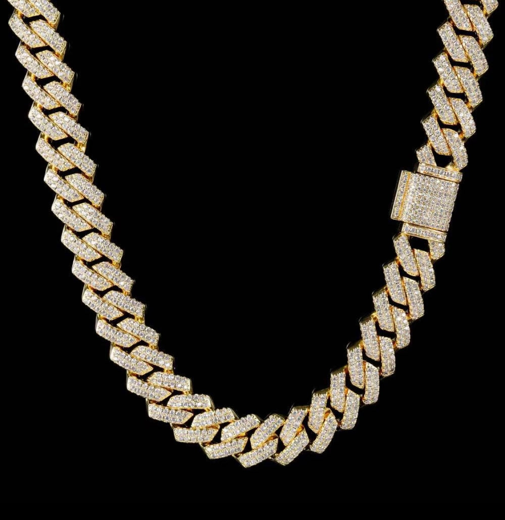 MOISSANITE CUBAN LINK NECKLACES - 925 STERLING SILVER - D COLOR, VVS1 CLARITY 8MM-14MM