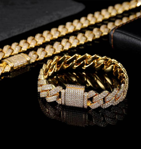 MICRO MOISSANITE CUBAN LINK BRACELETS - 925 STERLING SILVER - D COLOR, VVS1 CLARITY