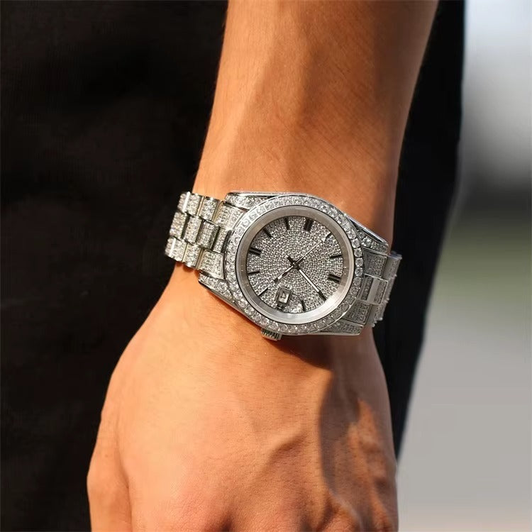The Executive Moissanite Watch | 16c | 14k White Gold | D-Color Stone