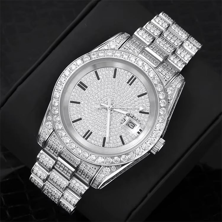 The Executive Moissanite Watch | 16c | 14k White Gold | D-Color Stone