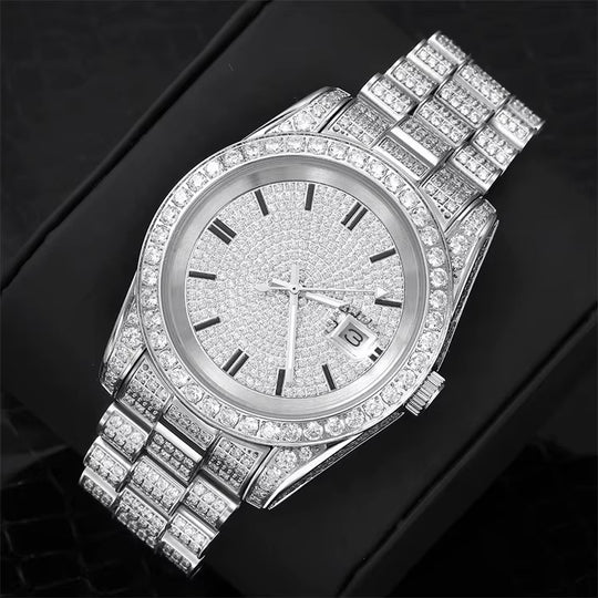 The Executive Moissanite Watch | 16c | 14k White Gold | D-Color Stone