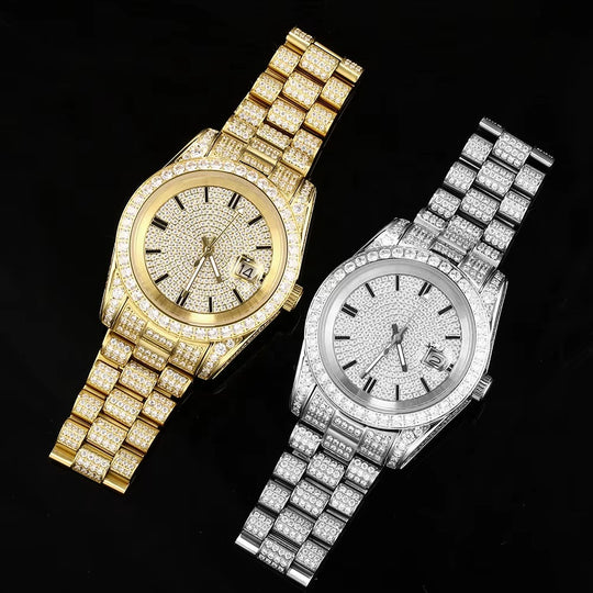 The Executive Moissanite Watch | 16c | 14k Yellow Gold | D-Color Stone