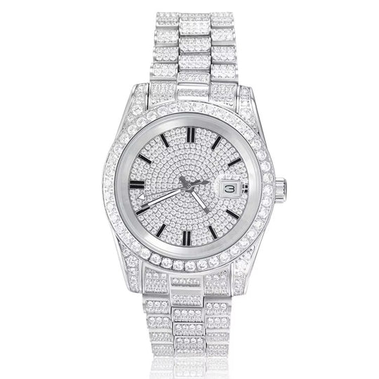 The Executive Moissanite Watch | 16c | 14k White Gold | D-Color Stone